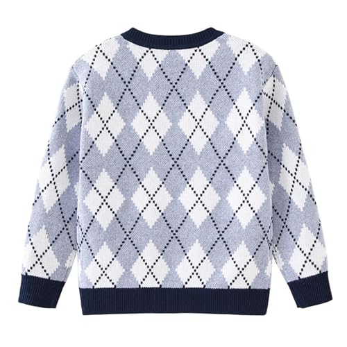 Baby Girls & Boys Long Sleeve Cardigan Sweater Plaid Knit Y2K Top Patterned V Neck Button Up Knitted Outwear 1-10Y3