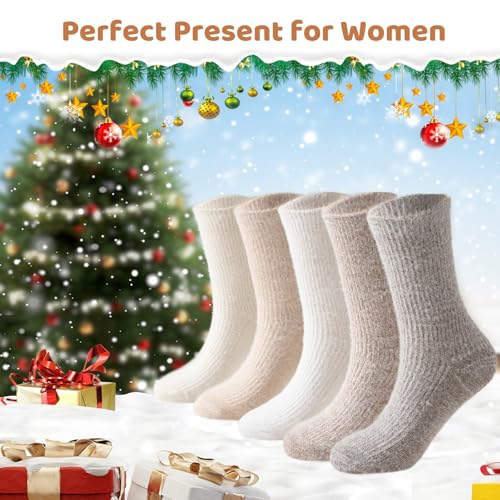 Image of SISOSOCK Cozy Womens Fuzzy Socks,Soft Push Wool Socks,Warm Gifts for Women