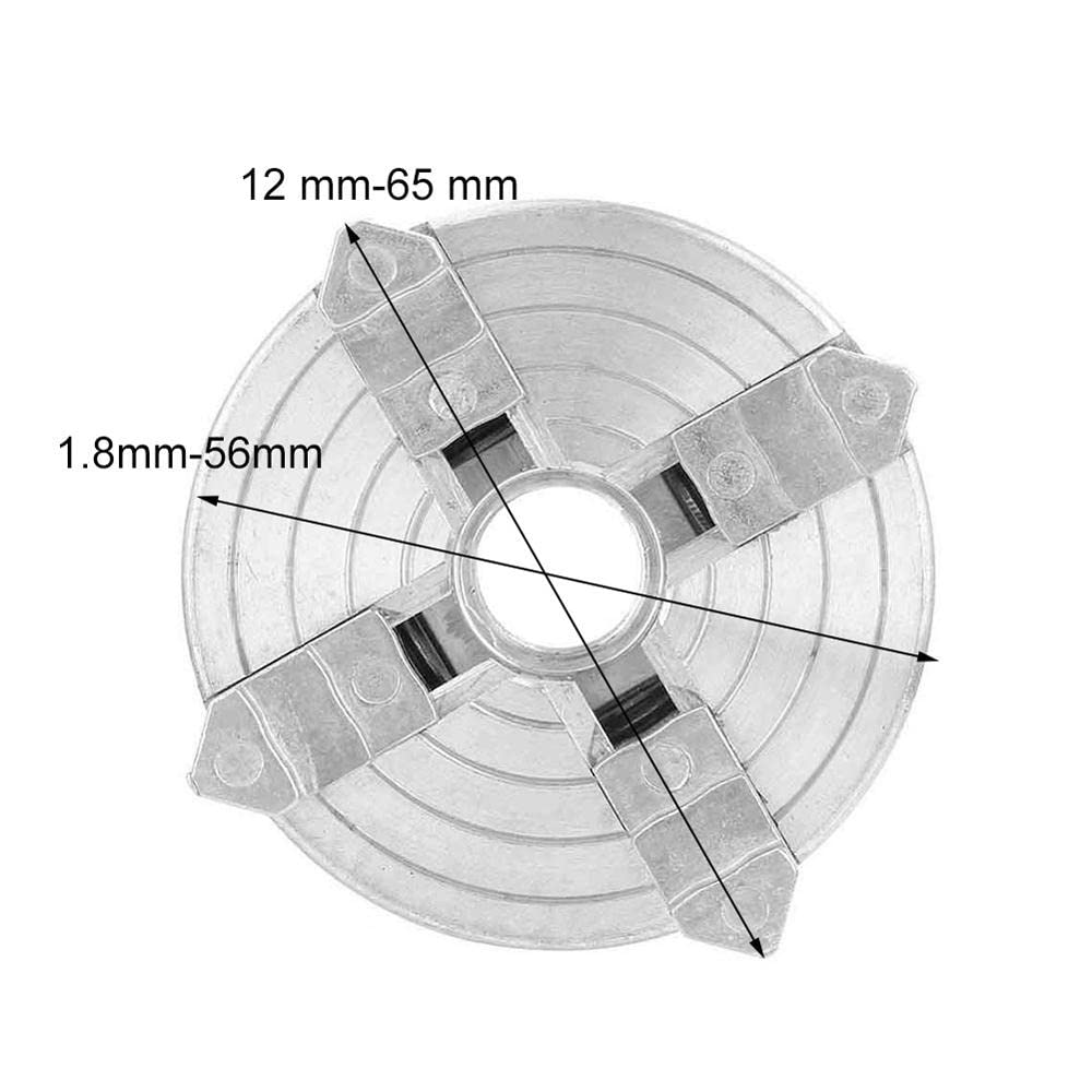 Mandrino 4 griffe per Trapano in lega di zinco Mini tornio Mandrino M12 * 1 Mandrino Trapano elettrico a mano Biella Utensile elettrico per mini tornio in metallo
