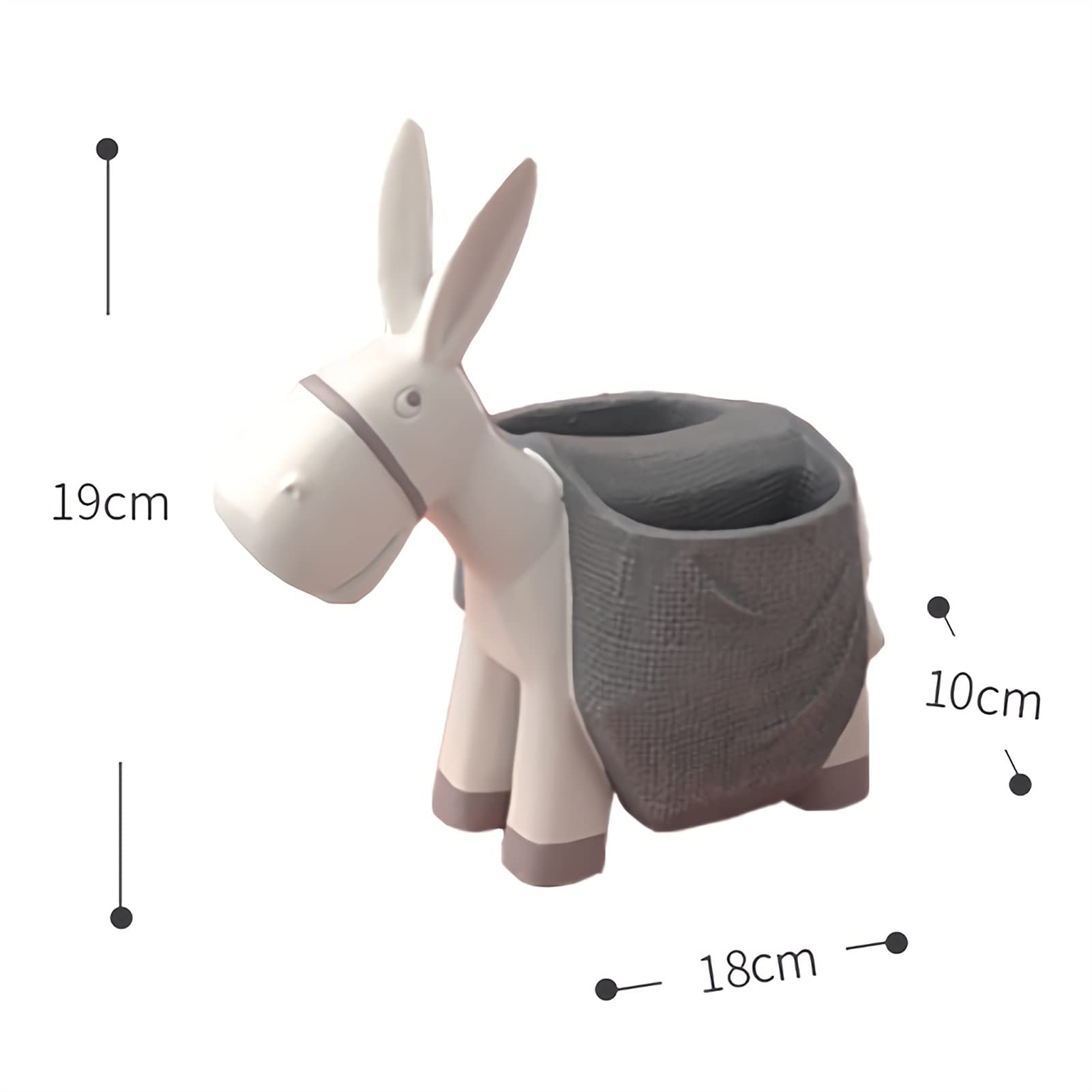 Pot à crayons et stylos – Petit pot à crayons en résine en forme d'âne – Accessoire de bureau – Porte-pinceaux de maquillage pour filles