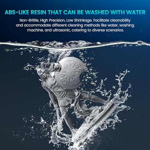 Image of SUNLU 2000g Water-Wash ABS Resin, Combines features of ABSLIKE Resin & Water Washable Resin, Non Brittle, High Precision, Low Shrinkage, Fast Curing 3D Resin for LCD DLP SLA 3D Printers, 2KG Black