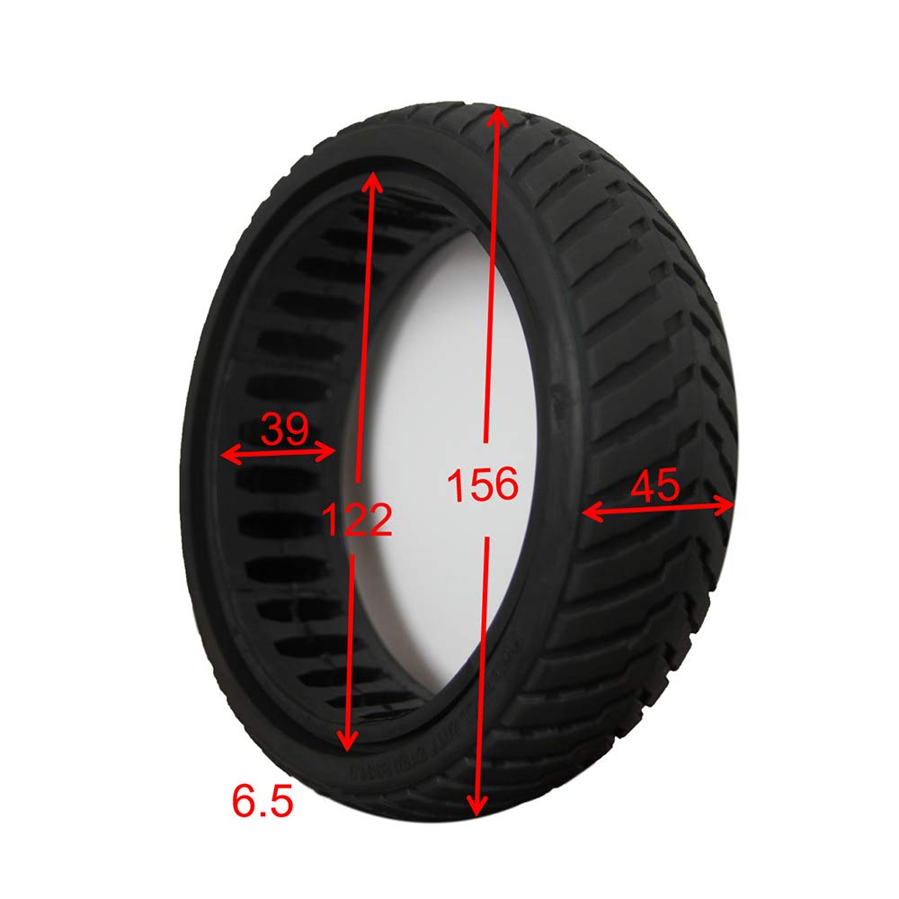 Neumáticos de Scooter eléctrico, neumáticos de Panal a Prueba de explosiones de 6.5 Pulgadas, absorción de Impactos Huecos, sin Mantenimiento, Accesorios de Scooter eléctrico, 2 Piezas