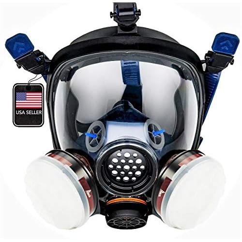 Parcil Distribution Gas Mask Survival Nuclear and Chemical Full Face Respirator – Organic Vapor & Particulate – CE Tested
