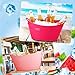Patelai 6 Pcs Ice Buckets Bulk, Plastic Ice Buckets with Handles, Oval Storage Tub, Large Capacity Ice Drink Tub for Party Bar Wine Beer Champagne Beverage Bottle Cooler(4.5 Liter,Fresh Color)