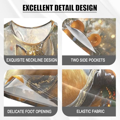 ALAZA Fox with Crown Pajamas Set Short Sleeve Cotton Sleepwear Summer Pjs 2 Piece 5-14Y4