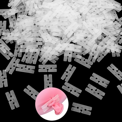 Nogeqi 300 Pcs Balloon Clips Ties, H Shape Balloon Sealing Clips, Plastic Bulk Balloons Tie Tool for Wedding Party Christmas Birthday Decoration, Fast Knot and Seal Balloons