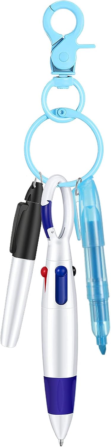 Colarr Badge Pens for Nurses, Include Tip Permanent Marker Pen Retractable Ballpoint with Nursing Keychain Clip(Purple)