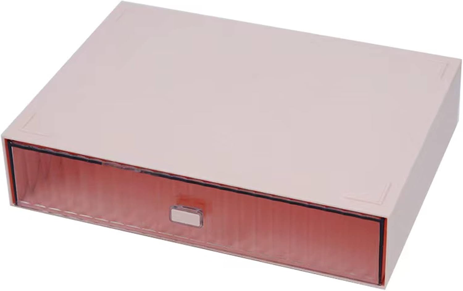 Desk Drawer Organizer, Stackable Office Supplies Desk Organizer, Plastic Plastic Storage Drawer, Desk Grocery Organizer For Stationery/Office Supplies (Red, 1 Compartment)