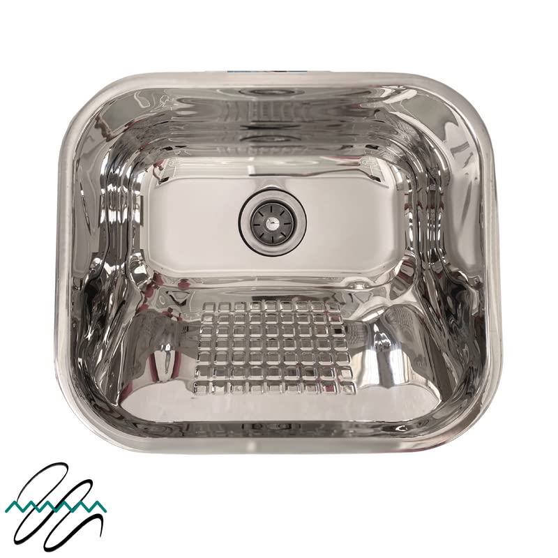 Mini Tanque Inox 40x34x20cm 18 Litros C/ Válvula e Sifão Flexível