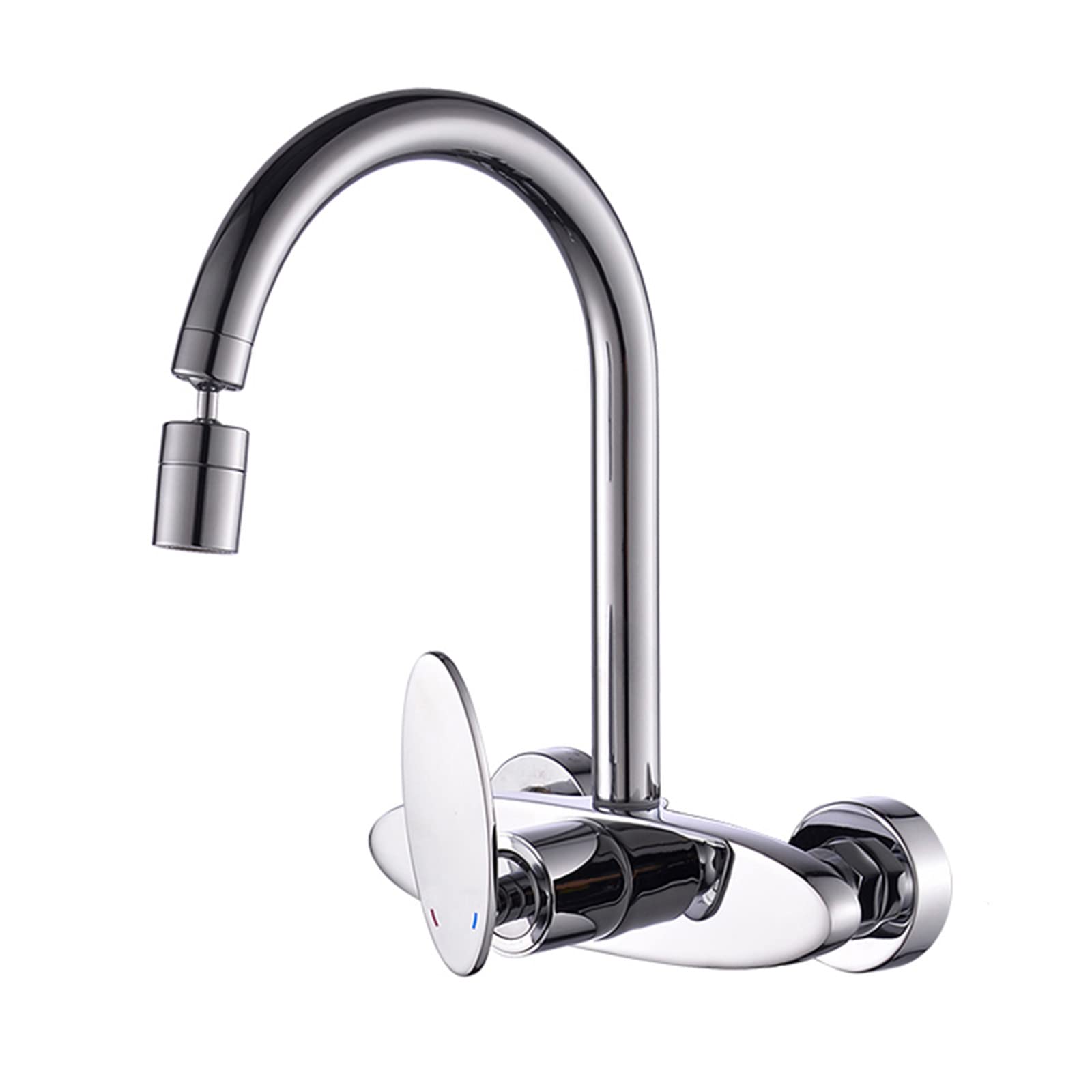 ZYCHSJXA Kitchen Tap Wall Mount, Sink Taps Swivel Hot and Cold Brass Faucet