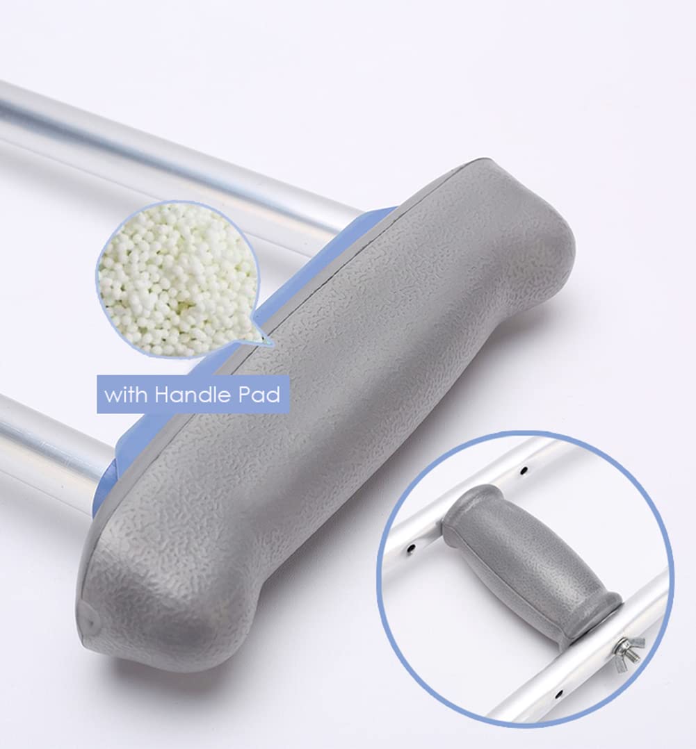 Muletas de aluminio para caminar, muletas axilares ajustables con botones, muletas para adultos para niños, hombres, mujeres, 1 unidad