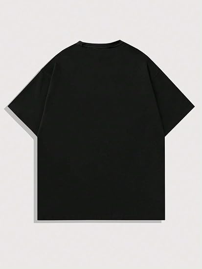 Oversized Graphic T-Shirt, Black, Japanese Anime Print, Red Text, Everyday is a New Day Slogan, Unisex Streetwear – Anime product image