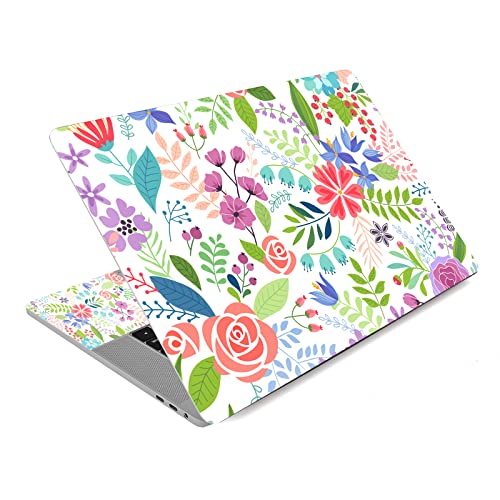 Autocollant pour ordinateur portable 13.3 pouces universel ajustable fleurs colorées