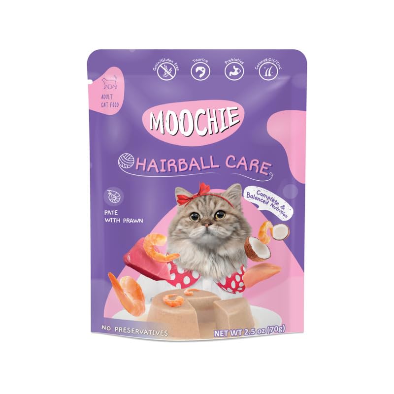 Image of Moochie cat Pate prawn Hairball Care (85gms)