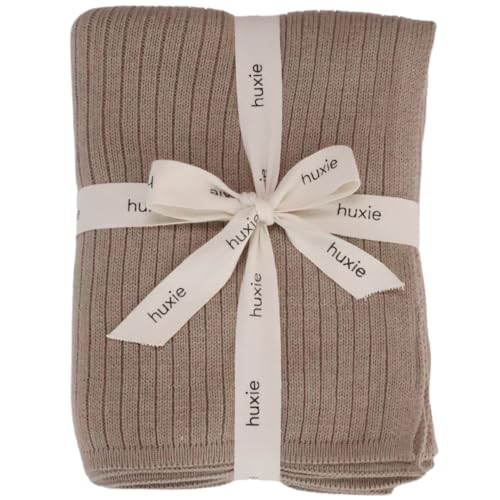 Image of Knitted Organic Cotton Baby Blanket- Swaddle Blanket, 30" x 40" Soft Receiving Blanket for Newborn (Mochachino)