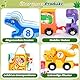 Anginne Dinosaurier-Holzzug mit 2 in 1 Spielmatte/Aufbewahrungstasche - Dinosaurier Spielzeug ab 1 Jahr Spiele ab 2 3 4 Jahren - Montessori Spielzeug ab 1 Jahr - Geschenk für Junge Mädchen 1-4 Jahre