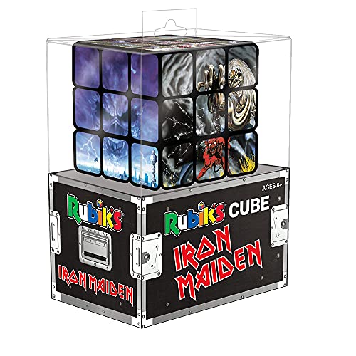 Iron Maiden Rubik's Cube | Collectible Puzzle Cube Featuring Eddie on Album Cover Art - Number O The Beast, Powerslave, Somewhere in Time | Officially Licensed 3x3x3 Rubiks Cube