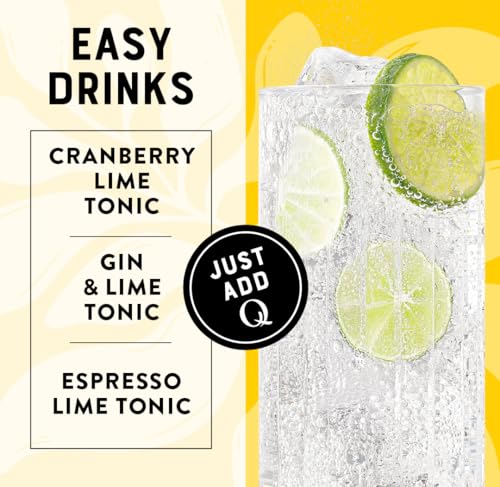 Image of Q MIXERS TONIC WATER with LIME - Real Quinine & Lime Extract - Ideal for Cocktails & Mocktails - Made with Real Ingredients, Perfectly Carbonated & Lightly Sweet - 7.5 Fl oz (Pack of 24)