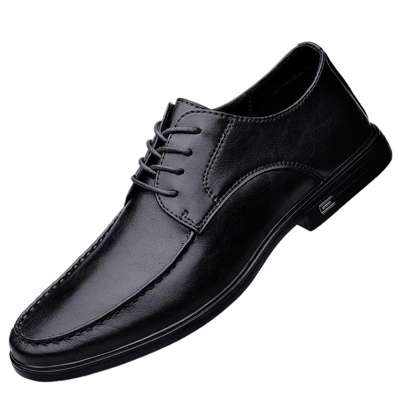 Men's Hand-Stitched Detailing Oxford Shoes Leather Working Fashion Lace Up Non Slip Block Heel Anti-Slip Slip Resistant Prom Round Toe