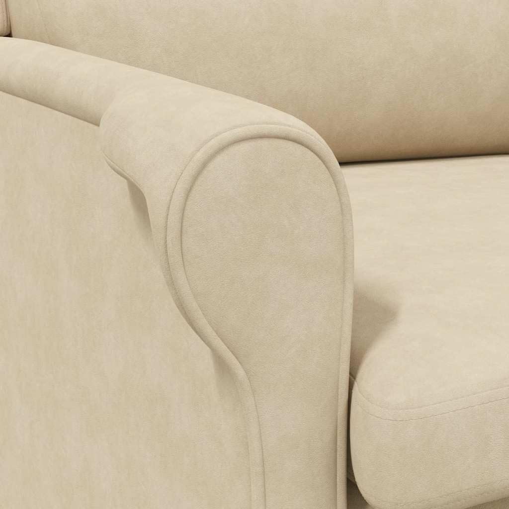 Sillón de microfibra color crema, 76 x 94 x 102 cm, con marco de madera, sillón tapizado para salón, sillón de lectura y sillón de relax, cómodo sillón orejero con acolchado ergonómico