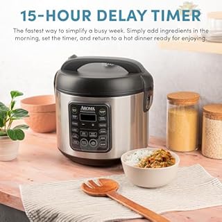 AROMA Professional Digital Rice Cooker, 10-Cup (Uncooked) / 20-Cup (Cooked), Multicooker, Slow Cooker, Steamer, Oatmeal Cooker, Egg Cooker, STS, 5 Qt, Black, ARC-5200SB