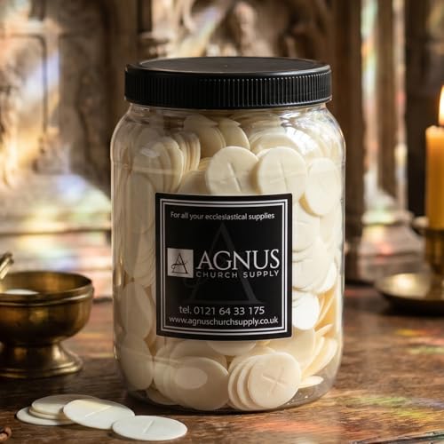 Jar of Altar Bread White 1 1/8 1000 Wafers | Premium Communion Wafers Peoples Bread and Hosts for Church Services