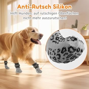 Chaussettes Antidérapantes Pour Chiens, Chaussettes De Protection Et De Récupération, Velcro Réglable, Chaussettes Pour Chiens, Chaussures Pour Chiens De Petite, Moyenne Taille, Chats Et Chiots (XL
