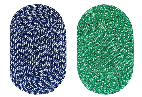 Image of Doormat for Bathroom Anti Slip|Handmade Cotton Doormat | Quick Dry, Washable Door Mat for Home, Bathroom & Bedroom (33X53 CM)(Blue-Green)