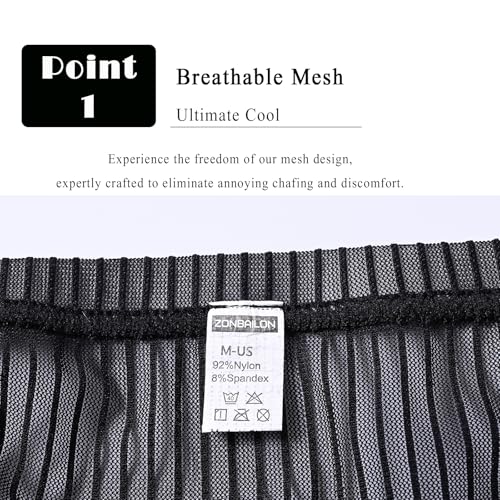 Mens Mesh Underwear Sexy See Through Briefs Sheer Cheeky Pouch Silk Breathable Pack Fishnet lingerie Stripe Panties2