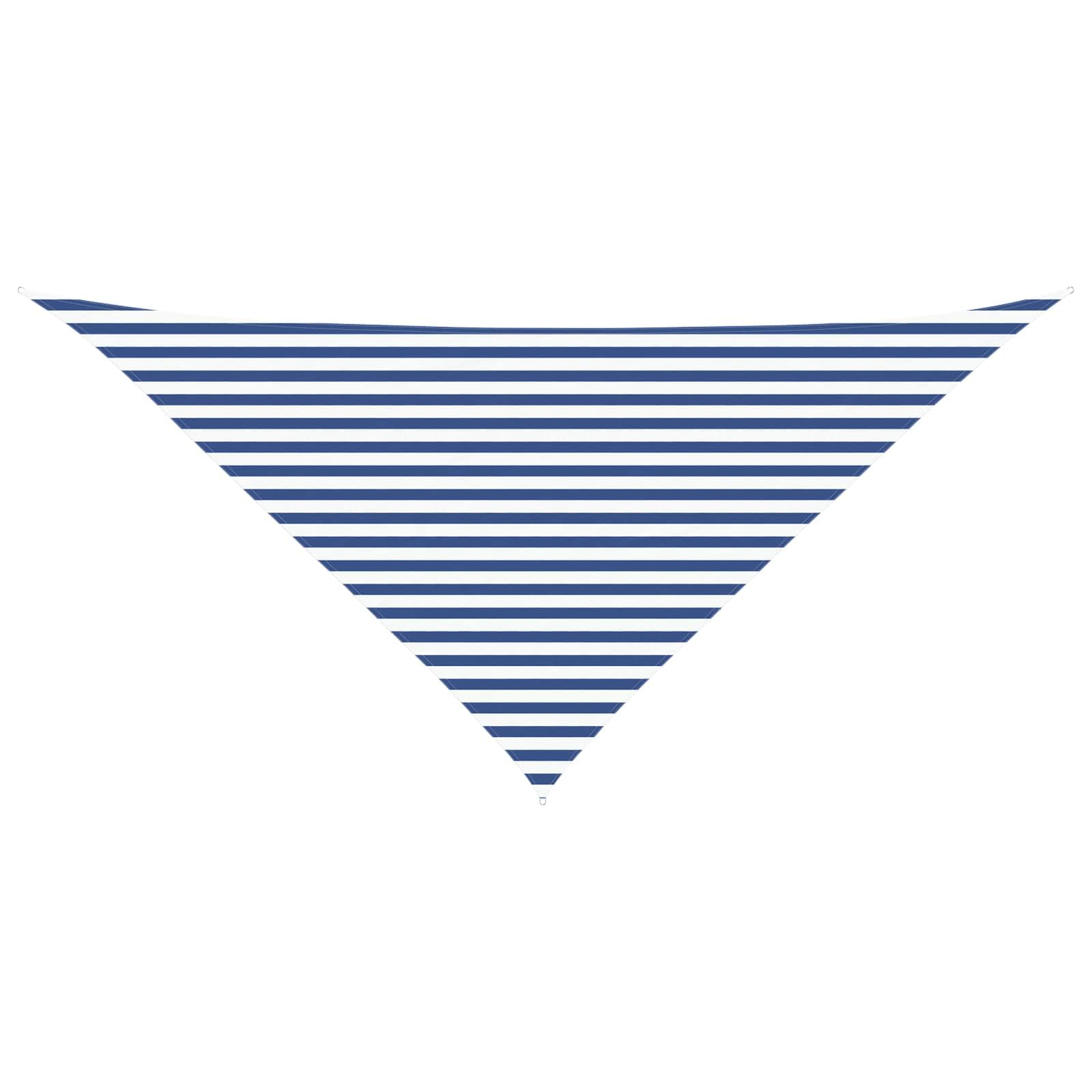 Voile d'ombrage triangulaire - Bleu/blanc - 4 x 4 x 5,8 m - Tissu Oxford robuste - Ombrage pour jardin, terrasse et balcon - Avec cordes de fixation et anneaux en D en acier inoxydable