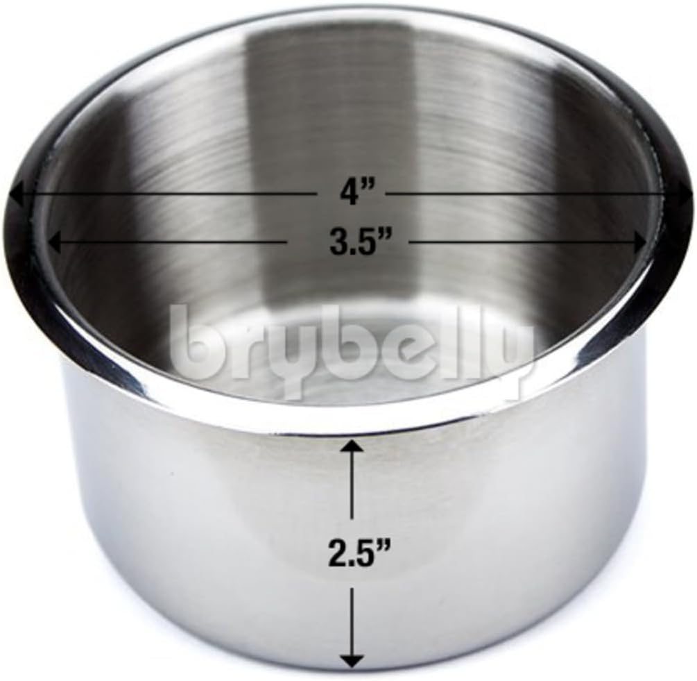 BBG Set of 10 Jumbo Stainless Steel Drop In Cup Holders - Great for Casino Gaming Tables or Boating!