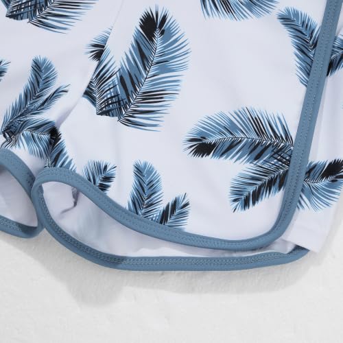Image of Weixinbuy Girls Swimsuit Bikini Set 3 Piece Kids Tropical Print Swimwear