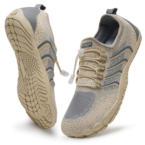 WateLves Barefoot Water Shoes for Women Men Quick Dry Aqua Swim Shoes for Outdoor Fishing Beach Pool Boat Surfing Walking (Beige,39)