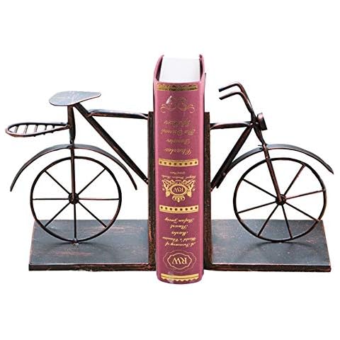 Heavy-duty Metal Book Ends Supports,Vintage Style Bicycle Bookends Classic Reading Bookshelf Library Decor Bookends Art Bookend for Wedding, Home, Party Favor (Bronze) Cover