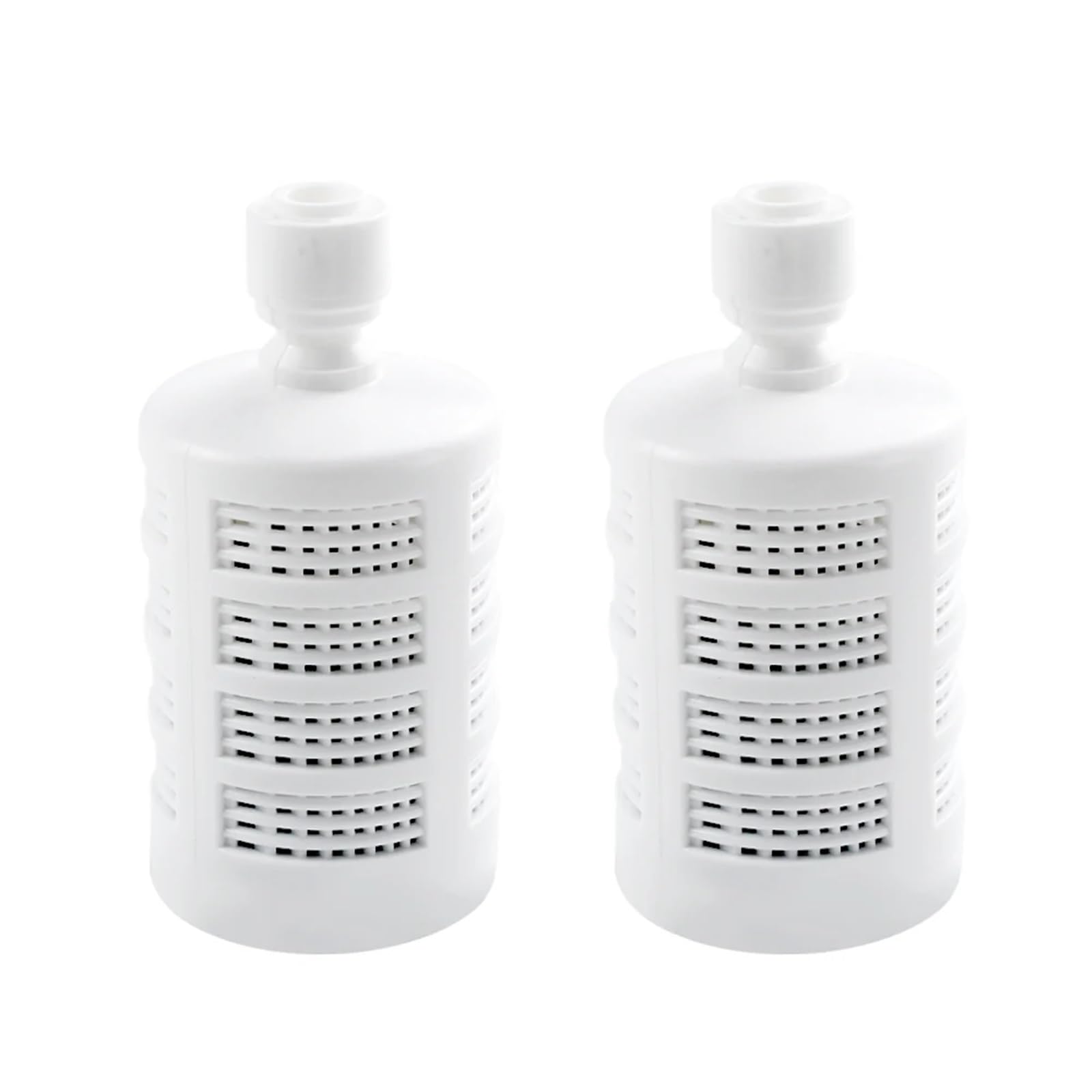 GOPEO White Plastic Self Priming Filter For 1/4'' O.D Tube PE Hose Water Strainer Push To Connect Pack Of 2 Pcs