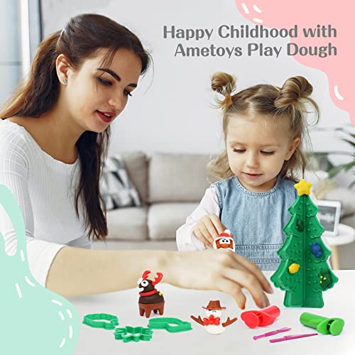 Michark Christmas Play Dough, 8 Pack Modeling Clay Kit, Multicolor Soft & Stretchy DIY Molding Clay with Tools Playset, Food Grade Material, Harmless to Swallow, Christmas Gift for Boys & Girls - Thumbnail 7