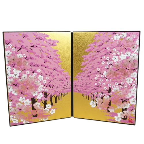 置物用 雛人形 コンパクト 屏風のみ/蒔絵屏風 桜並木(金) /ミニチュア 初節句 お雛様 おひな様 雛飾り