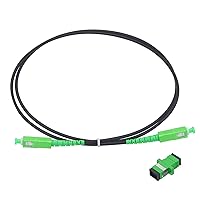 Vista 1 de MECCANIXITY Cable de conexión de fibra óptica simple OS2 de 3.3 pies de modo único LSZH SC/APC-SC/APC puente blindado negro óptico para redes LAN