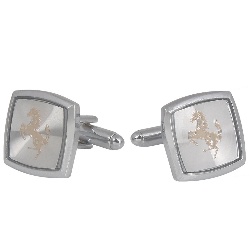 Cufflinks For Men Silver Royal Horse Design For Office Corporate Party French Cuff Shirts Suit Blazer In A Gift Box Tsapzsil-192