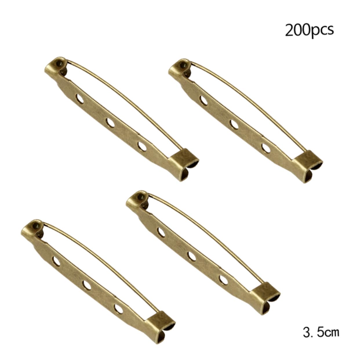 ARTIBETTER 200Pcs Bronze Safety Pin Backs for Jewelry Making Durable Brooch Clasp for DIY Crafts Sewing and Corsage Projects