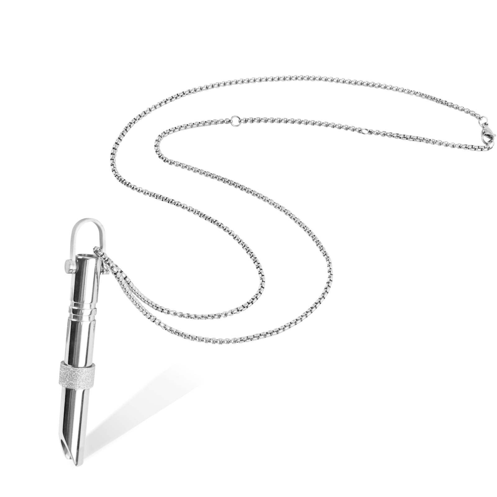 2 Pezzi Set di Collana Consapevole Antistress, Collana Respirazione in Acciaio Inossidabile con 2 Stili, Collana di Respirazione per Lo Stress, Meditazione, Donne Uomini