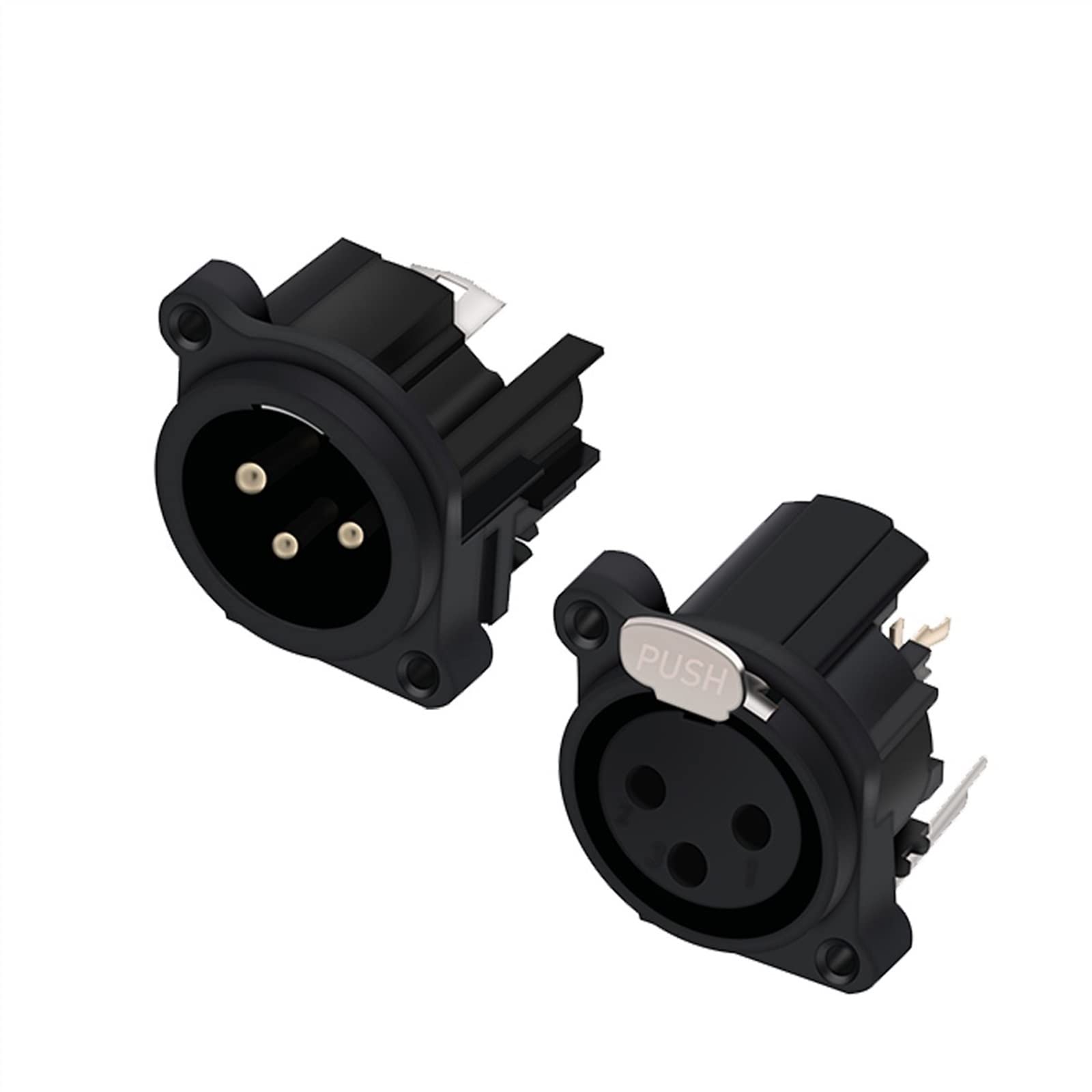 3-polige XLR-Einbaubuchse, Klinkenstecker, gerades Gehäuse, vergoldet, 3-polig, XLR-Buchse, Mikrofon, Mikrofonanschluss, 10 Stück (Color : C1006x5 C1007x5)
