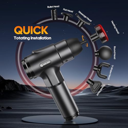 Image of AERLANG Massage Gun with Heat Deep Tissue Back Massager Neck Massager for Pain Relief,Muscle Percussion Massage Gun, Birthday Gifts for Men Women Dad him Handheld Message Gun with 7Heads&Silent