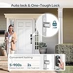 Smart Lock Front Door, SMONET Keyless Entry Door Lock with Handle, Smart Front Door Lock Set Fingerprint Smart Deadbolt Bluetooth Electronic Digital Keypad Lock, Auto Lock Work with Alexa, Black - Image 3