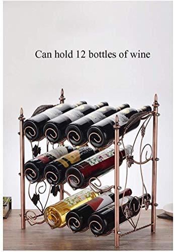 Soporte para 12 botellas de vino de hierro miniatura 4