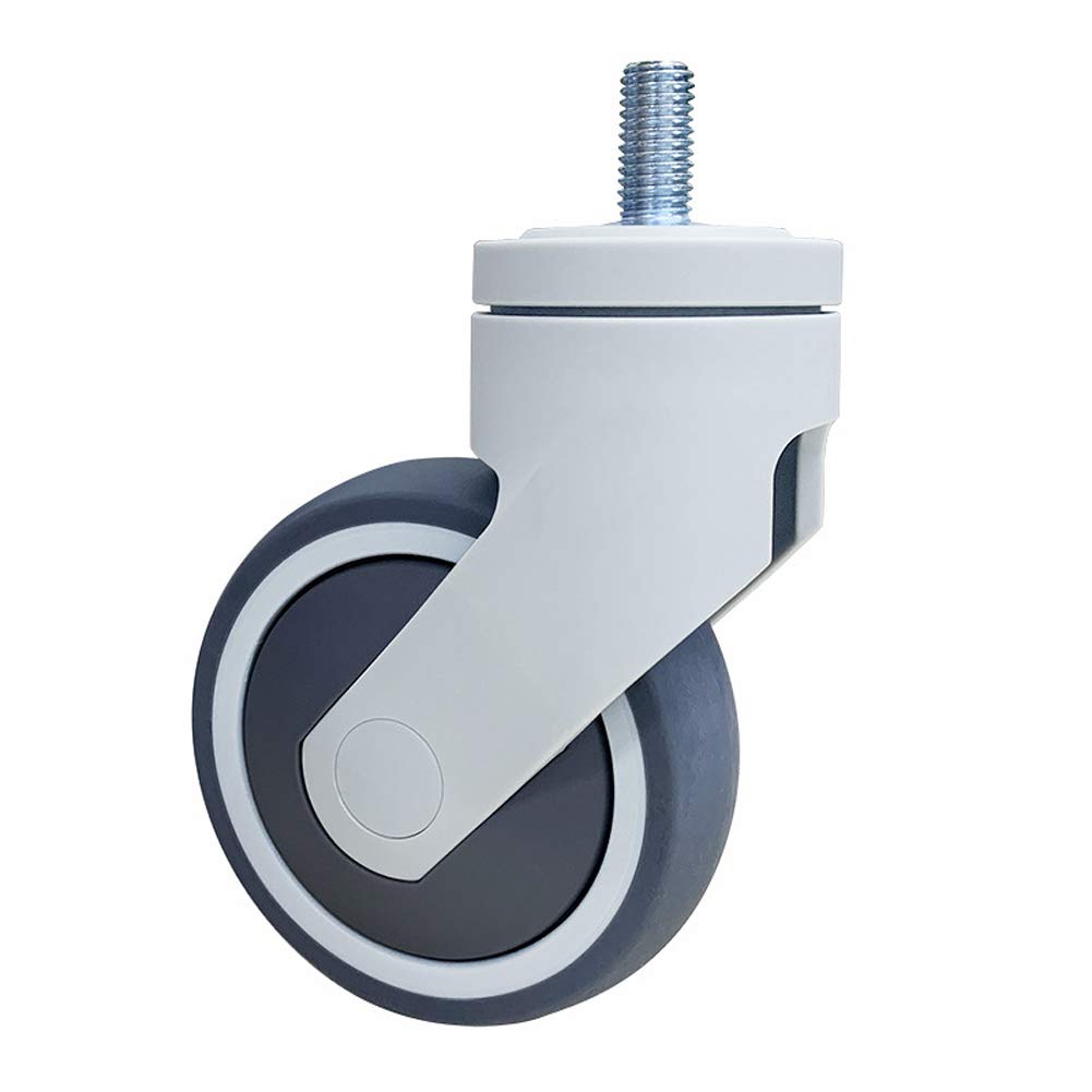 4 '' 100 mm Filettatura M12 Ruote mediche Gomma Ruote piroettanti TPR silenzioso universale Ruote girevoli con freno Robusto 400kg per l'ospedale Strumento di bellezza Carrello Letto di cura 4 Pz