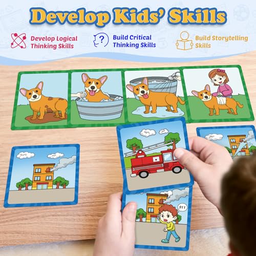 Kasfalci Sequencing Cards, Sequence Game for Kids, Speech Therapy Materials for Autism, Improve Storytelling,Social Skills, Sentence Building, Preschool Learning Activities for Classroom & Homeschool - Image 5