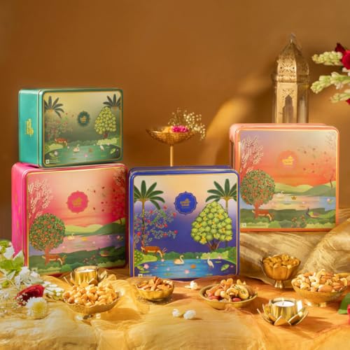 Image of Paper Boat Diwali Dry Fruits Gift Box, 860g - Diwali Gift Hamper | Festive Dry Fruit Gift | Assorted Mixed Nuts, Dry Fruits & Trail Mix | Cashew, Almonds, Berries and Mixed Nuts