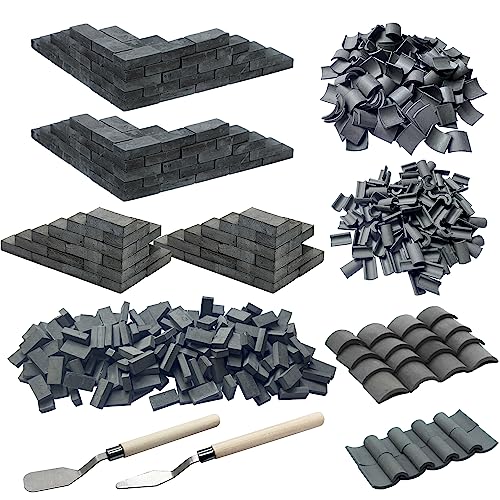 Woohome 542 Pieces Mini Grey Scale Tile Roof Tile Construction Set - Image 2
