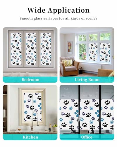 Película para ventana con privacidad y patas de perro miniatura 6